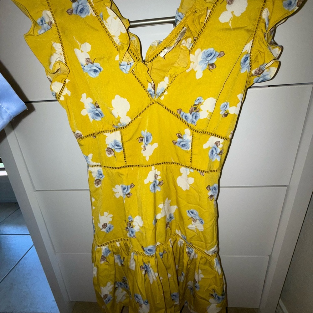 J.O.A. Yellow Floral Mini Dress